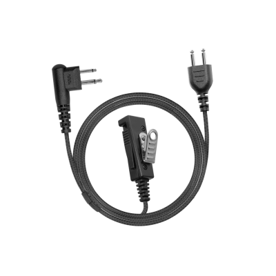 [SL2W-M12] 2-Wire SnapLock Earpiece Base PTT with Braided Fiber Cloth (Motorola - M12)