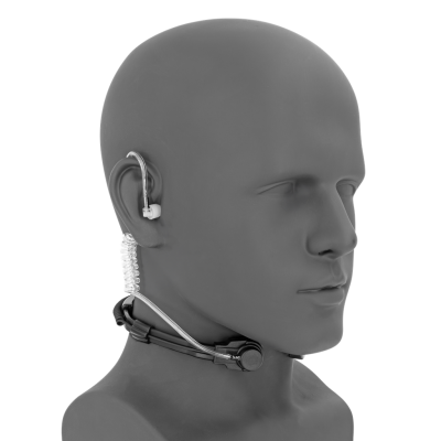 [TMAAT-M12] Throat Microphone Adjustable, Acoustic Tube with Inline PTT and Extra Tip (Motorola - M12)