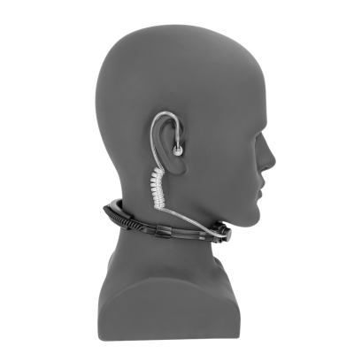 Throat Microphone Adjustable, Acoustic Tube with Inline PTT 